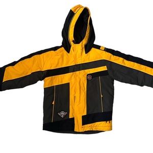 Obermeyer Ski/Snowboard Jacket, Kids Size 6 Yellow/Black/Grey
